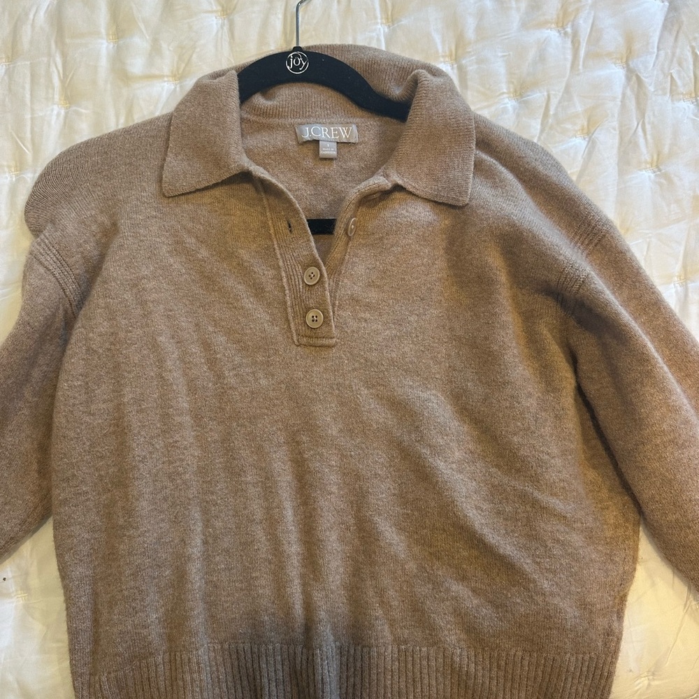 J. Crew Women's V-Neck Sweater in Warm Tan
